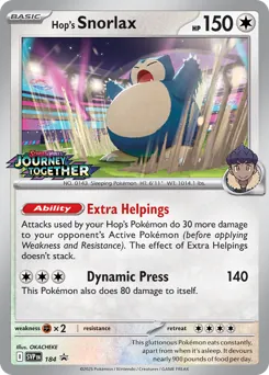 Scarlet & Violet Black Star Promos Hop's Snorlax [staff] Pokémon card